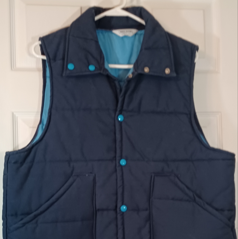 VTG NELSON women's VEST Size XL navy-blue, blue-green made in USA